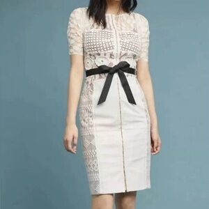 Anthropologie Dress x Beguile by Byron Lars Carissima Sheath Ivory wedding sz 00